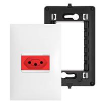 Kit Completo Tomada 20A Vermelha com Placa e Suporte Legrand PIAL Plus+ Kit Completo Tomada 20A Vermelha com Placa e Suporte Legrand PIAL Plus+