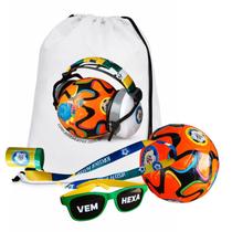 Kit Completo Torcedor Brasil com bola buzina e oculos Hexa Kit Completo Torcedor Brasil com bola buzina e oculos Hexa