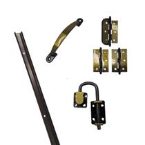 Kit Completo Trilho Porta Camarão Bronze Oxidado 91cm 5 Pçs Kit Completo Trilho Porta Camarão Bronze Oxidado 91cm 5 Pçs