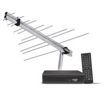 Kit Completo TV Digital - Conversor Digital + Antena UHF 12 Elementos + Cabo