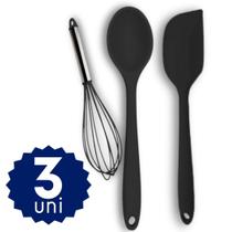 Kit Completo Utensílios Cozinha Colher Espátula Batedor Ralador e Espátula Inox para Raspar Cortar Kit Completo Utensílios Cozinha Colher Espátula Batedor Ralador e Espátula Inox para Raspar Cortar