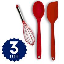 Kit Completo Utensílios Cozinha Colher Espátula Batedor Ralador e Espátula Inox para Raspar Cortar