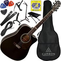 Kit Completo Violão Eletroacústico Folk Giannini Gf1D Bk