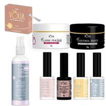 Kit Completo Volia Preparadores+ Gel White+ Pink hard +Fibra