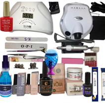 Kit Completo Volia Unhas Fibra Gel Lixa Elétrica Cabine Blt