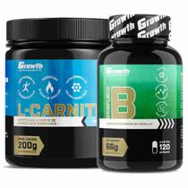 Kit Complexo B 120 Caps + L-Carnitina em Pó 200g Growth - Growth Supplements