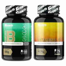 Kit Complexo B 120 Caps + Vitamina D 75 Caps Growth Supplements