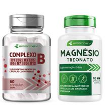 Kit Complexo B B1 B2 B3 B5 B6 B7 B9 B12 Biotina + Magnesio Treonato Formula Ativa 500mg - 60 Cápsulas - Ecomev