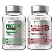 KIT Complexo B + Biotina + Propolis Verde Vit C D3 Zinco 500Mg 120cps