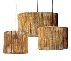 Kit Composição 3 Luminárias Rústica Lustre Pendente Cúpula - CHARMHOUSE