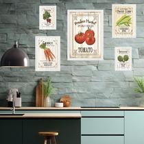 Kit Composição 5 Quadros Cozinha Vintage - com vidro Kit Composição 5 Quadros Cozinha Vintage - com vidro