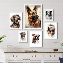 Kit Composição 6 Quadros Cachorro Raças Variadas Kit Composição 6 Quadros Cachorro Raças Variadas