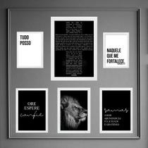 Kit Composição 6 Quadros Cristãos Salmo 91 Kit Composição 6 Quadros Cristãos Salmo 91