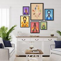 Kit Composição 6 Quadros Decorativos OsOrixás - com vidro Kit Composição 6 Quadros Decorativos OsOrixás - com vidro