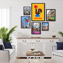 Kit Composição 6 Quadros Decorativos Portugal - com vidro