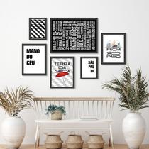 Kit Composição 6 Quadros Decorativos São Paulo - com vidro Kit Composição 6 Quadros Decorativos São Paulo - com vidro
