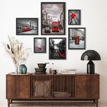 Kit Composição 6 Quadros Fotos Detalhes Vermellhos Kit Composição 6 Quadros Fotos Detalhes Vermellhos