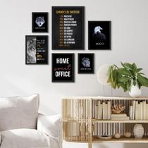 Kit Composição 6 Quadros Motivacionais Home Office