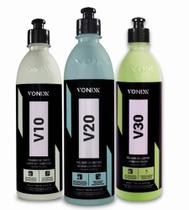 Kit Composto Polidor Vonixx V10 V20 V30 Corte Refino e Lustro 500ml
