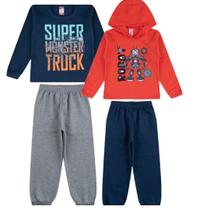 KIT composto por 2 conjuntos de moletom SORTIDOS com e sem capuz roupa para MENINO Tamanho 1 (MENINO) KIT composto por 2 conjuntos de moletom SORTIDOS com e sem capuz roupa para MENINO Tamanho 1 (MENINO)