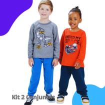 KIT composto por 2 conjuntos de moletom SORTIDOS com e sem capuz roupa para MENINO Tamanho 8 (MENINO) KIT composto por 2 conjuntos de moletom SORTIDOS com e sem capuz roupa para MENINO Tamanho 8 (MENINO)