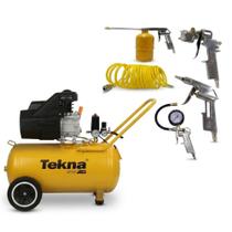 Kit Compressor de Ar Tekna 43L 8 PCM 2,5HP 127V com Kit de Acessórios 5 Peças