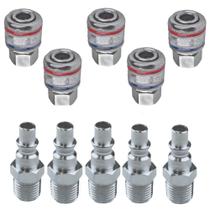 Kit Compressor Espigão Engate Rápido E Pino Engate 1/4 Macho Kit Compressor Espigão Engate Rápido E Pino Engate 1/4 Macho