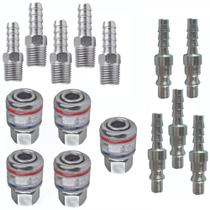 Kit Compressor Espigão Engate Rápido E Pino Engate 1/4