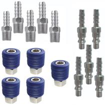 Kit Compressor Espigão Pino Engate Rápido Capa plástica Kit Compressor Espigão Pino Engate Rápido Capa plástica