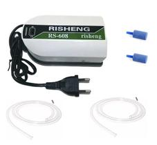 Kit Compressor Oxigenador RS-608 3,5L/MIN 608 + Mangueira + Pedra Porosa 110 220V
