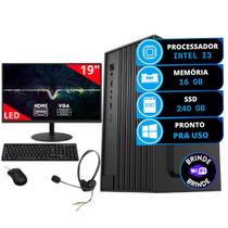 Kit Computador Completo Intel I3 16gb Ssd 240gb Combo Monitor e Headset