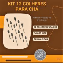 Kit Con 12 Colheres de Chá Conjunto Em Inox Casa Cozinha Bar