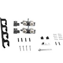 Kit Côncavo com Suporte Roldana 4 Rodas Preto Fosco 2 Metros - 32743 - PERFIL ROLD Kit Côncavo com Suporte Roldana 4 Rodas Preto Fosco 2 Metros - 32743 - PERFIL ROLD