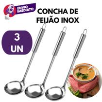 Kit Concha Grande Aço Inox Servir Feijão Caldo Sopa Cremes Molho Utensílio Cozinha Restaurante