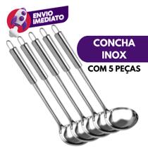 Kit Concha Servir Feijão Caldo Sopa Cremes Molho Aço Inox Utensílio Cozinha Restaurante