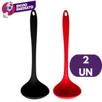 Kit Concha Silicone Maciço Para Feijão Sopa Caldo Creme Resistente Cozinha Restaurante