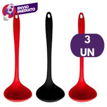 Kit Concha Silicone Maciço Para Feijão Sopa Caldo Creme Resistente Cozinha Restaurante