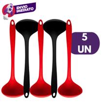 Kit Concha Silicone Maciço Para Feijão Sopa Caldo Creme Resistente Cozinha Restaurante