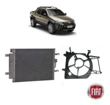 Kit Condensador E Defletor Fiat Strada 1.8 Adventure (valeo)