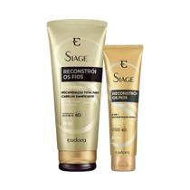Kit Condicionador e Leave In CC Cream Reconstrói Os Fios Reconstrução Reparação Eudora Siàge
