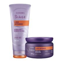 Kit Condicionador e Máscara Hidratante para Cabelo Liso Intenso Antifrizz Eudora Siàge