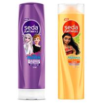 Kit Condicionador Infantil Juntinhos Frozen e Shampoo Infantil Seda Juntinhos Moana 300ml cada