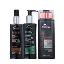Kit Condicionador Miracle Summer Truss 300ml + Day By Day Truss 250ml + Brush Keratin Truss 250ml Kit Condicionador Miracle Summer Truss 300ml + Day By Day Truss 250ml + Brush Keratin Truss 250ml