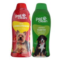 Kit Condicionador + Shampoo Filhote Pet Clean Cachorro Gato