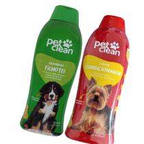 Kit Condicionador + Shampoo Filhote Pet Clean Cachorro Gato