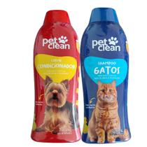 Kit Condicionador + Shampoo Gato Pet Clean Cachorro Gato