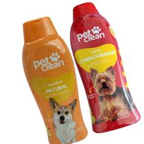 Kit Condicionador + Shampoo Natural Pet Clean Cachorro Gato Kit Condicionador + Shampoo Natural Pet Clean Cachorro Gato