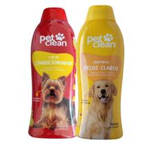 Kit Condicionador + Shampoo Pelos Claros Pet Clean Cachorro