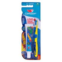 Kit Condor Júnior Escova de Dente + Creme Dental Hot Wheels com 50g Kit Condor Júnior Escova de Dente + Creme Dental Hot Wheels com 50g