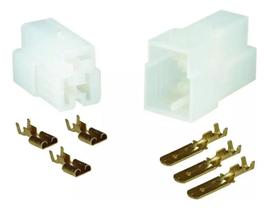 Kit Conector 3 Vias Som Automotivo Universal C/ 6 Terminais